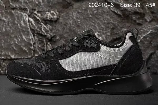 Design Chunky Sneakers Navy and White Mesh Suede Sneakers - 11