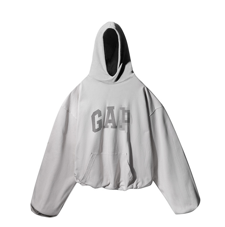 GAP Oversized Cropped Hoodie Gray