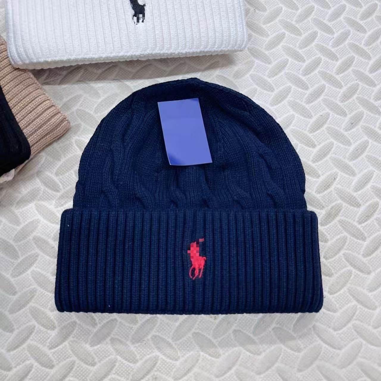 Ralph Lauren Embroidered Cable Knit Beanie photo 4