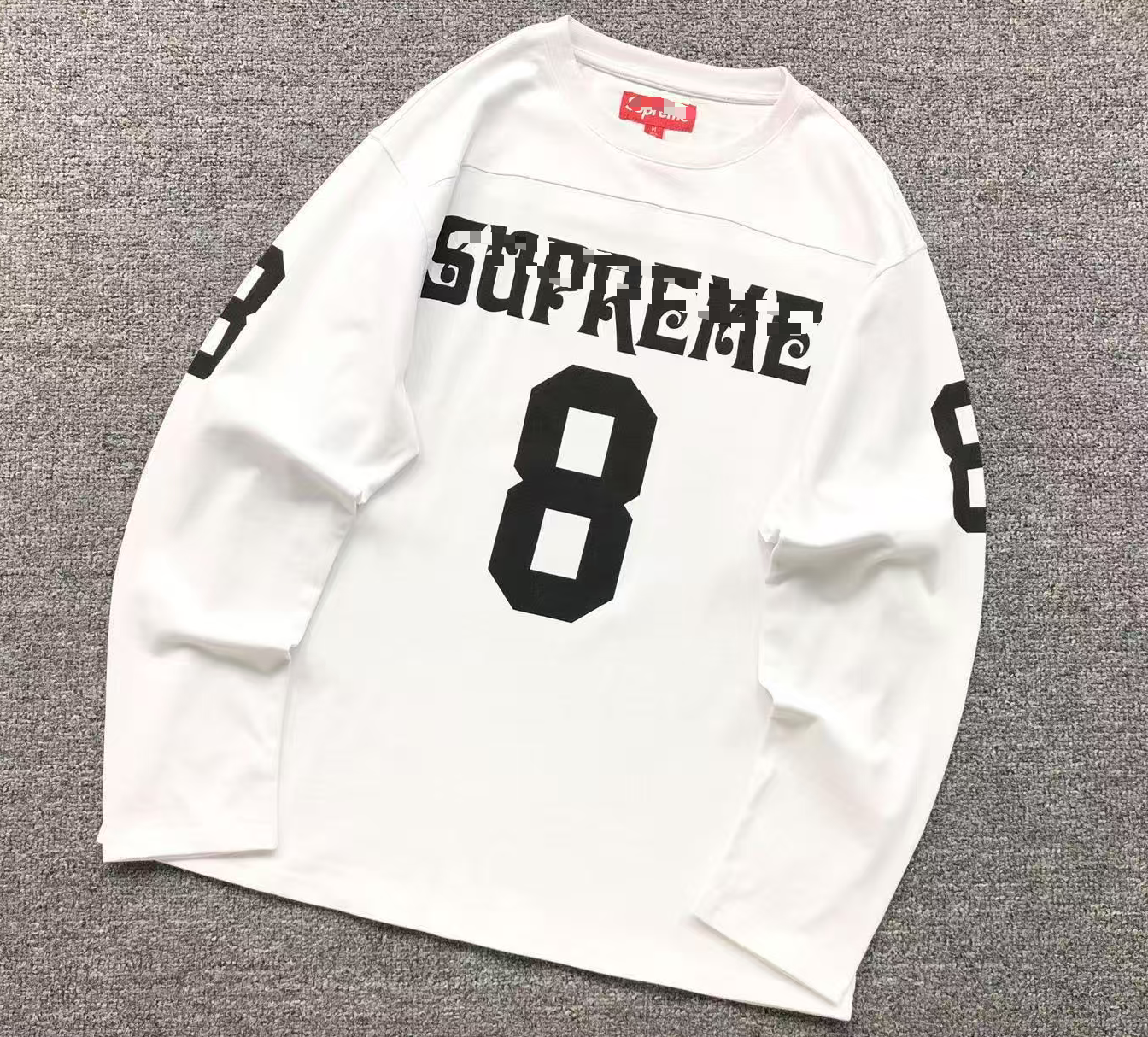 E589 # Long sleeved football jersey white