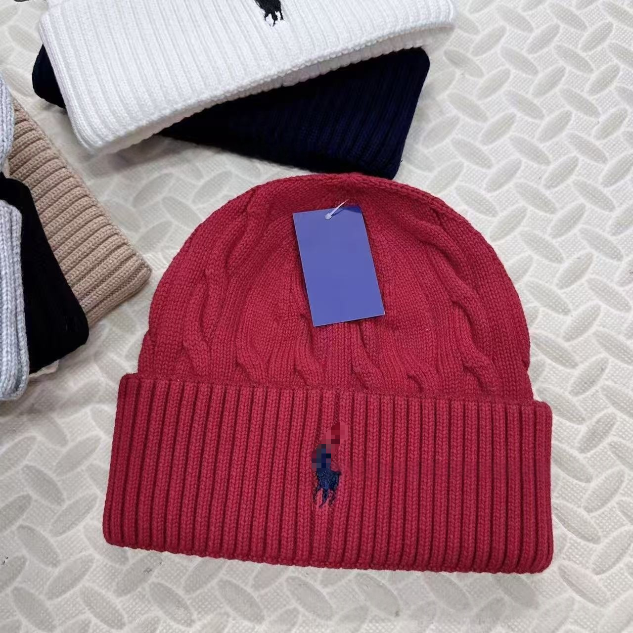 Ralph Lauren Embroidered Cable Knit Beanie photo 5