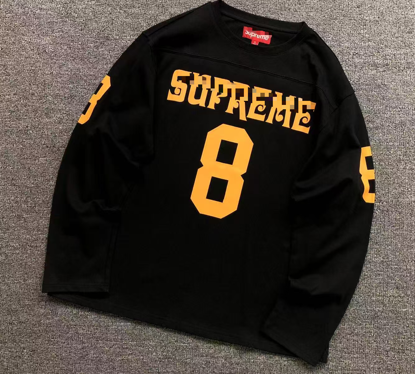 E589 # Long sleeved football jersey black