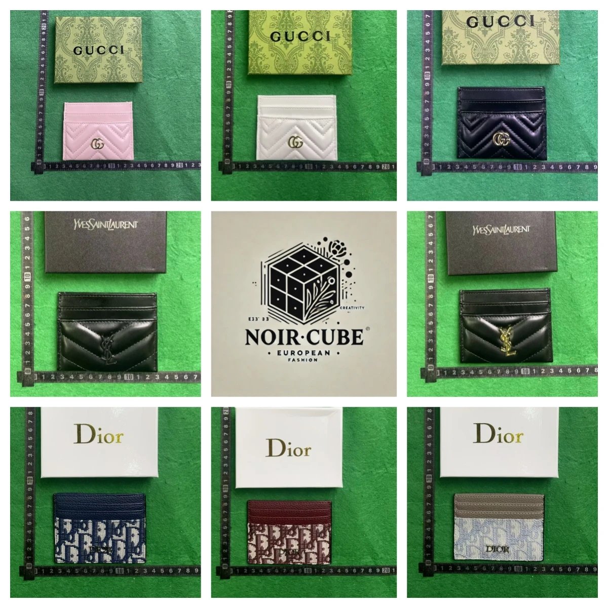 Gucci Dior YSL Multi-Brand Leather Card Holder