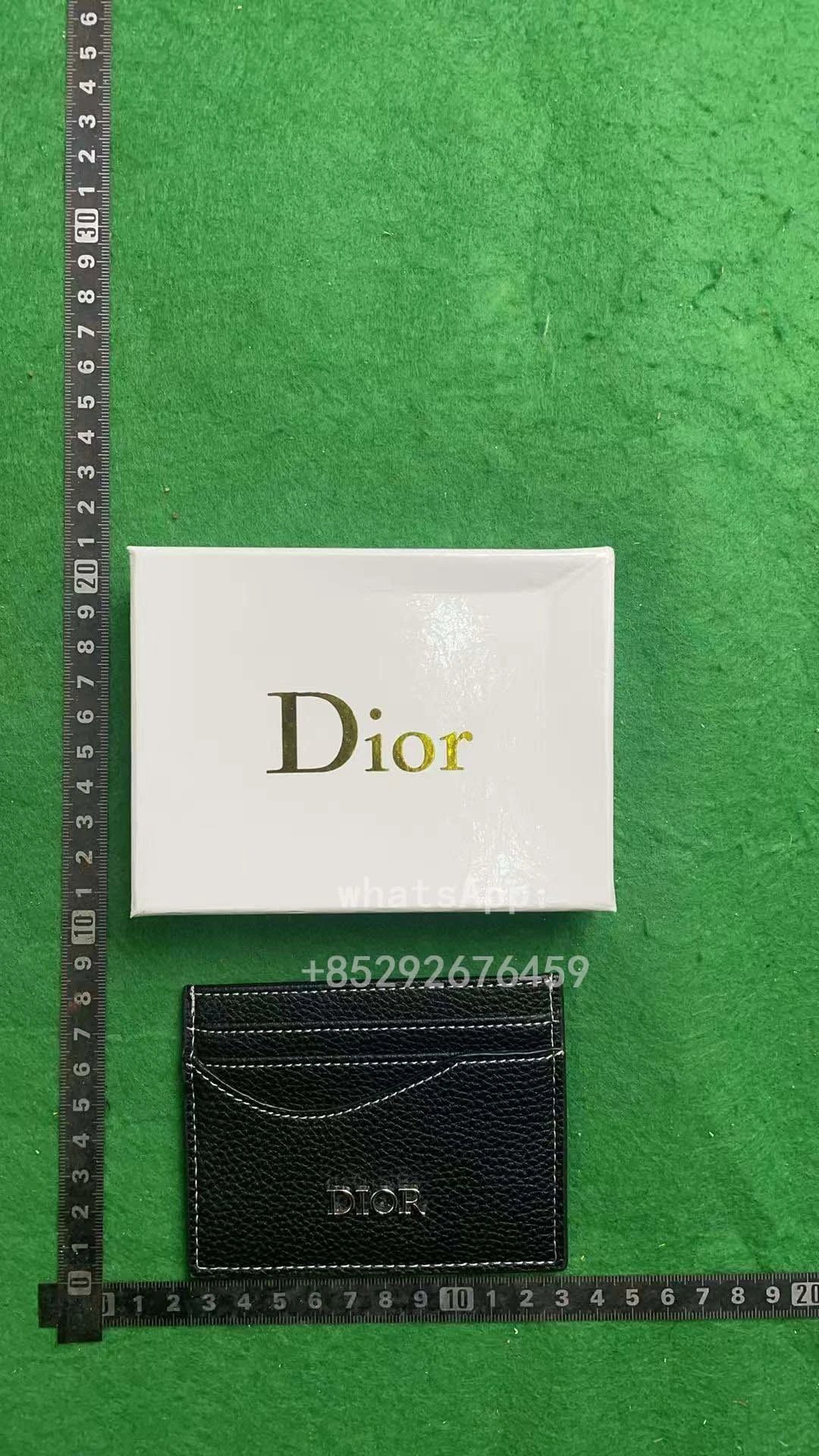 Dior Card Holder Black Leather Wallet