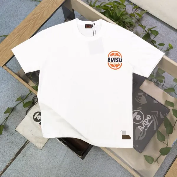 Evisu Orange Slice Logo White T-Shirt - 14