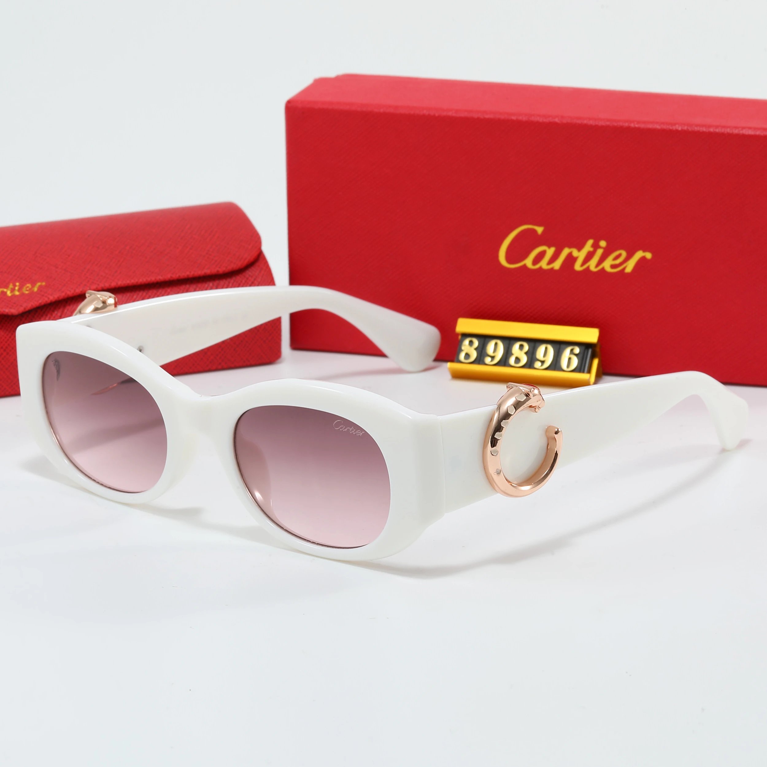 Cartier Eyewear Oversized square sunglasses with panther motif image 6