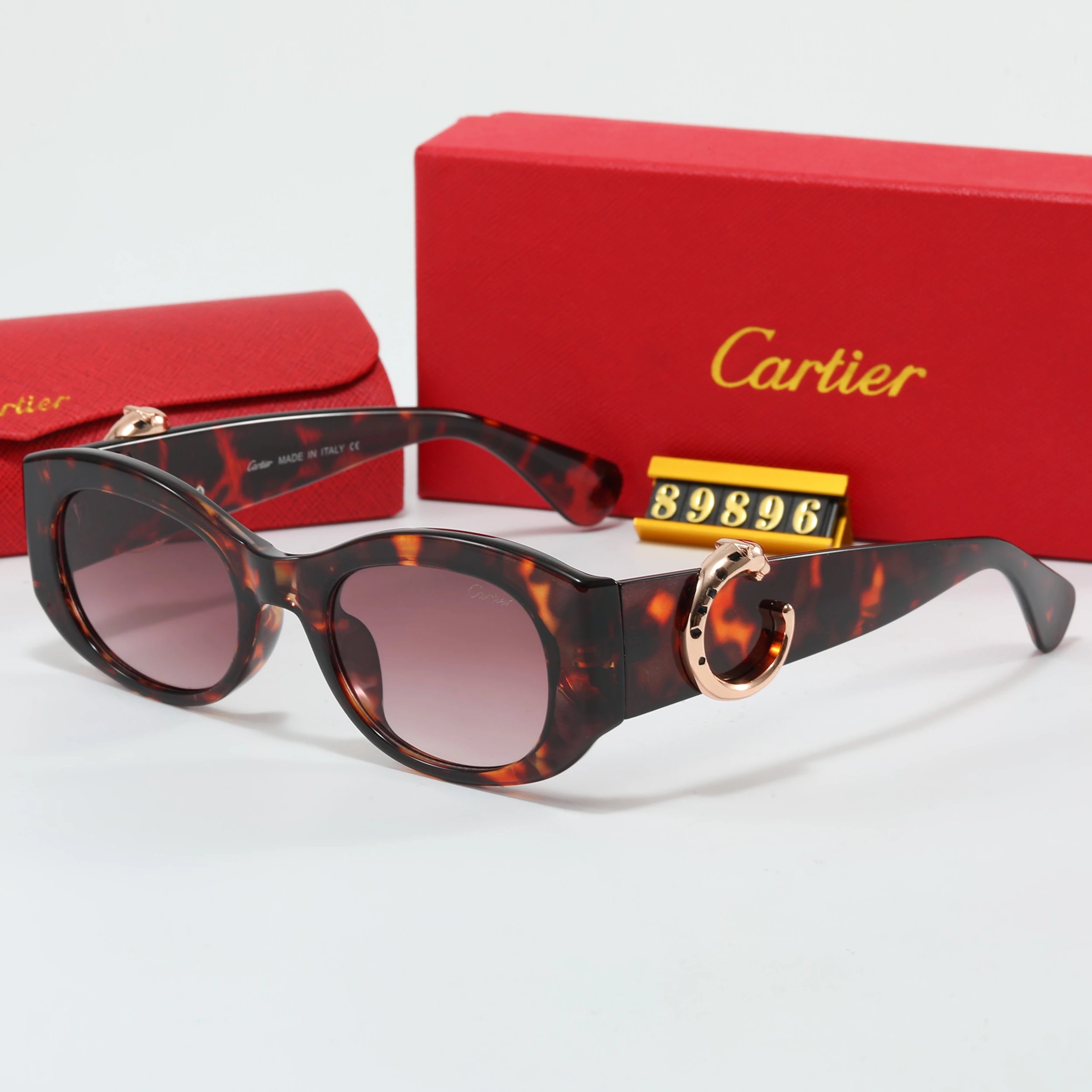 Cartier Eyewear Oversized square sunglasses with panther motif image 8