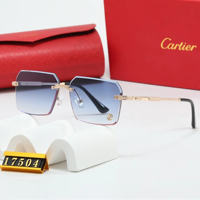Cartier Eyewear Rimless square sunglasses with panther motifs product detail image 10