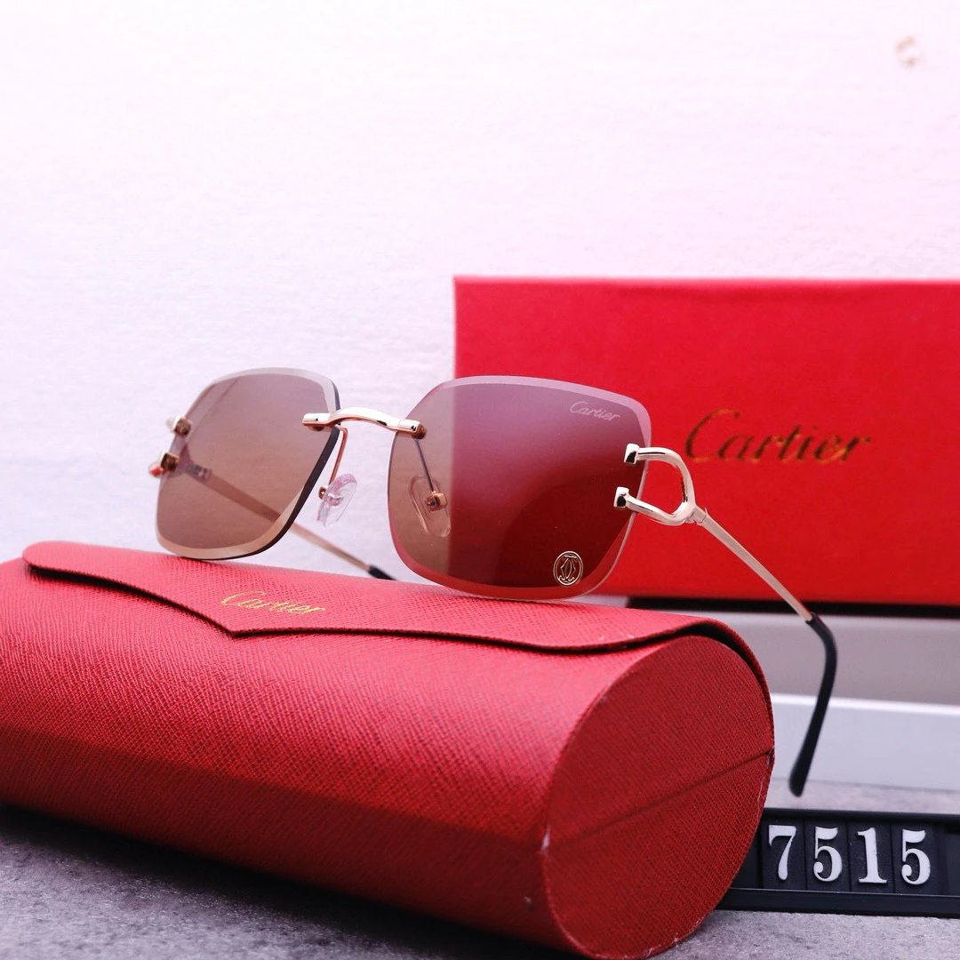 Cartier Santos de Cartier Sunglasses Black Gold Frame - 7
