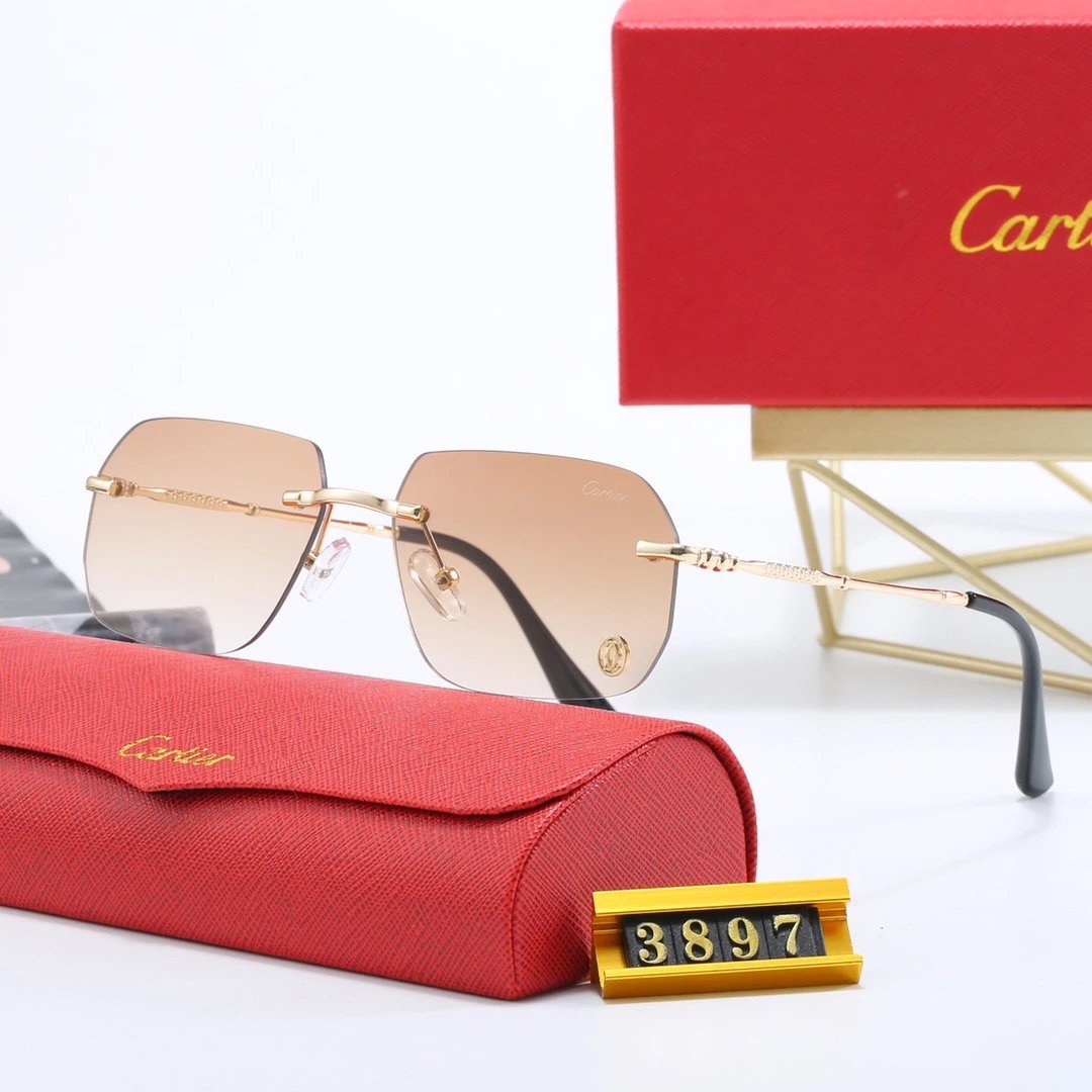 Cartier Santos Rimless Gradient Gray Sunglasses Eyewear - 10