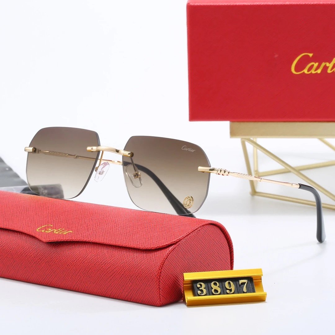 Cartier Santos Rimless Gradient Gray Sunglasses Eyewear - 11