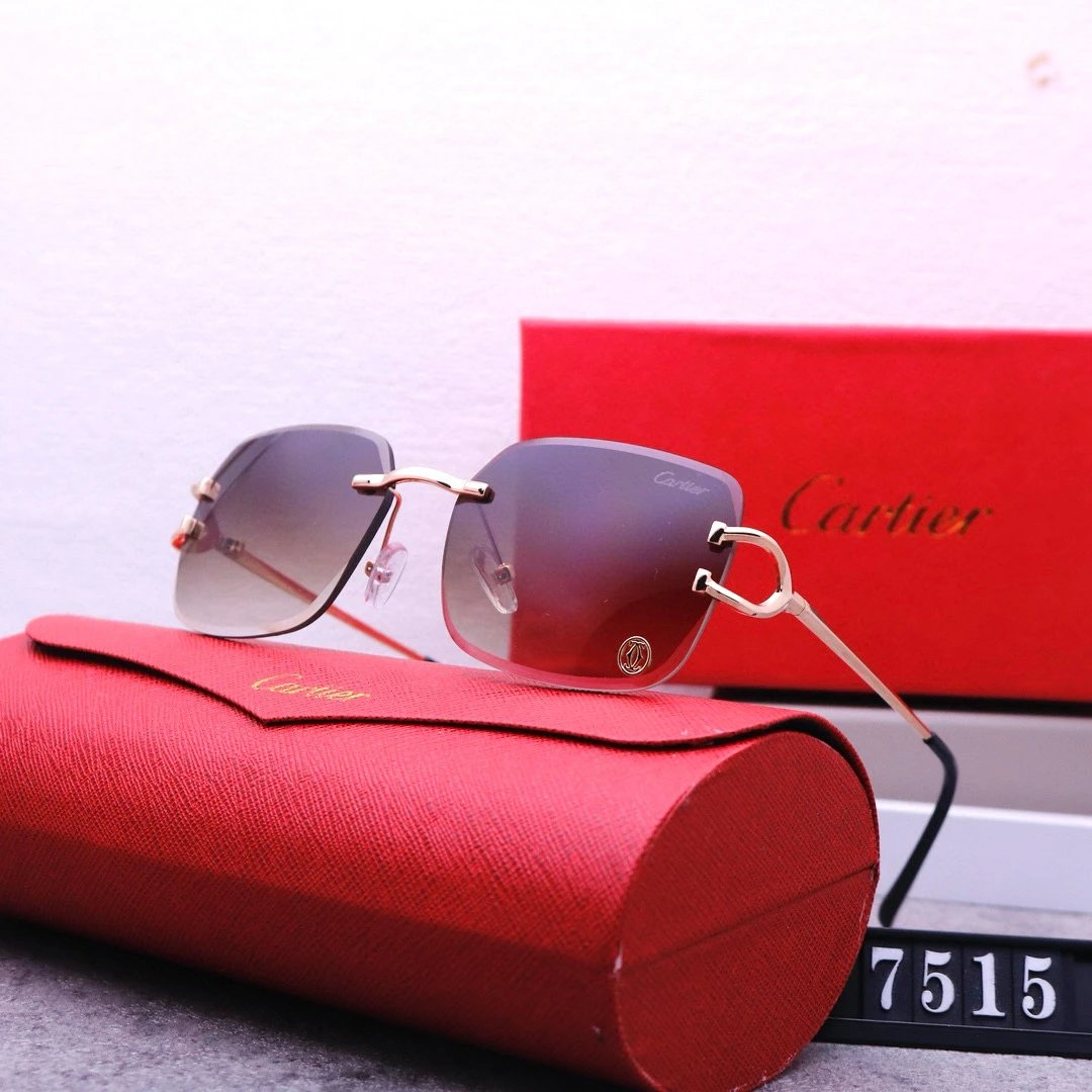 Cartier Santos de Cartier Sunglasses Black Gold Frame - 3
