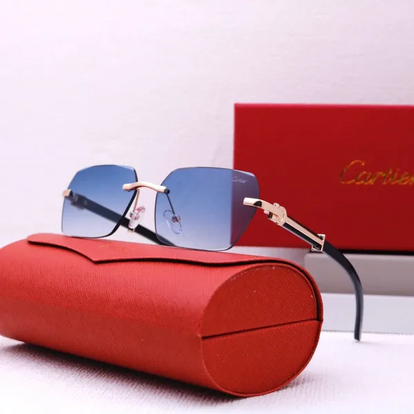 Cartier Santos Rimless Gradient Blue Sunglasses Eyewear - 1