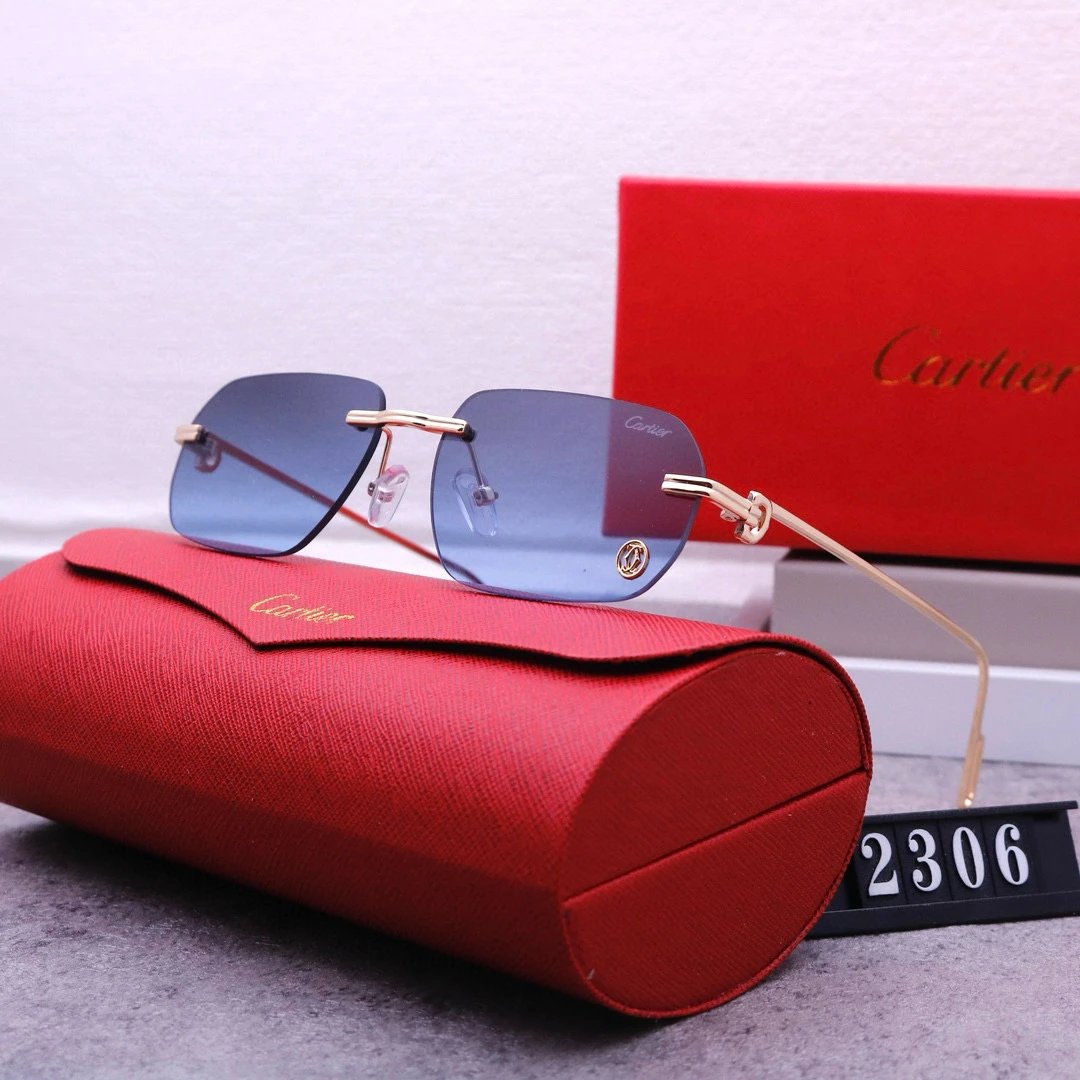 Cartier Santos Rimless Gradient Gray Sunglasses Eyewear - 4