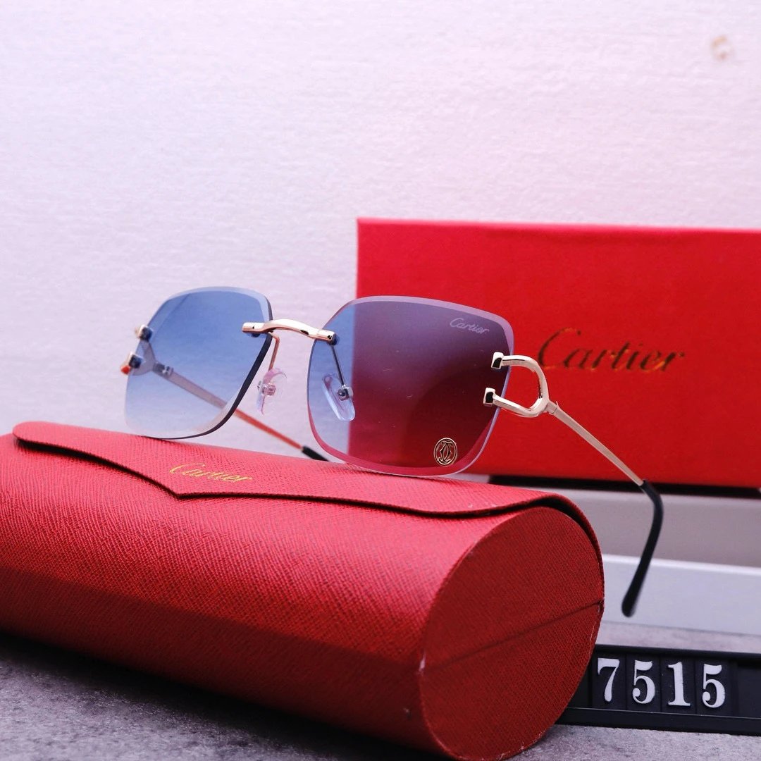 Cartier Santos de Cartier Sunglasses Black Gold Frame - 5