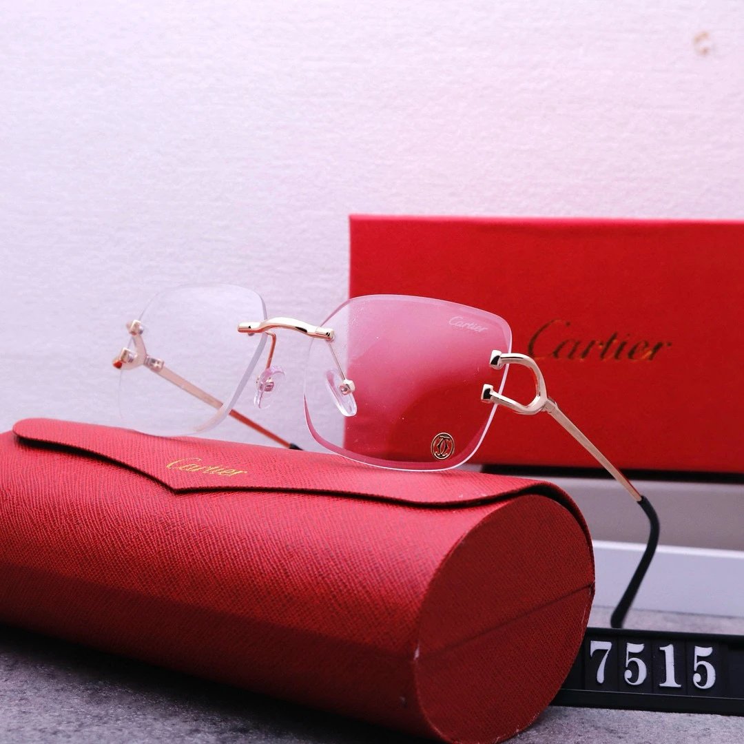 Cartier Santos de Cartier Sunglasses Black Gold Frame - 6