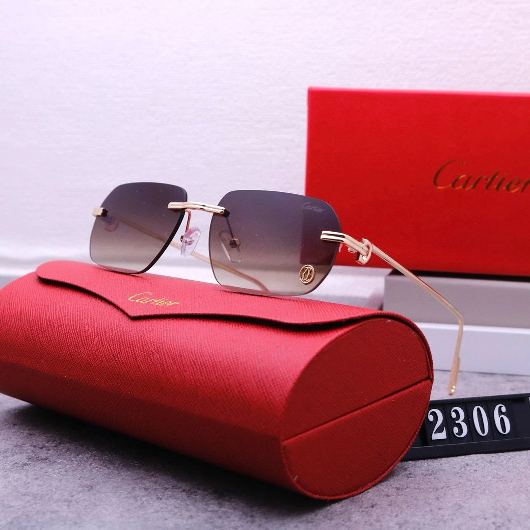Cartier Santos Rimless Gradient Gray Sunglasses Eyewear - 5