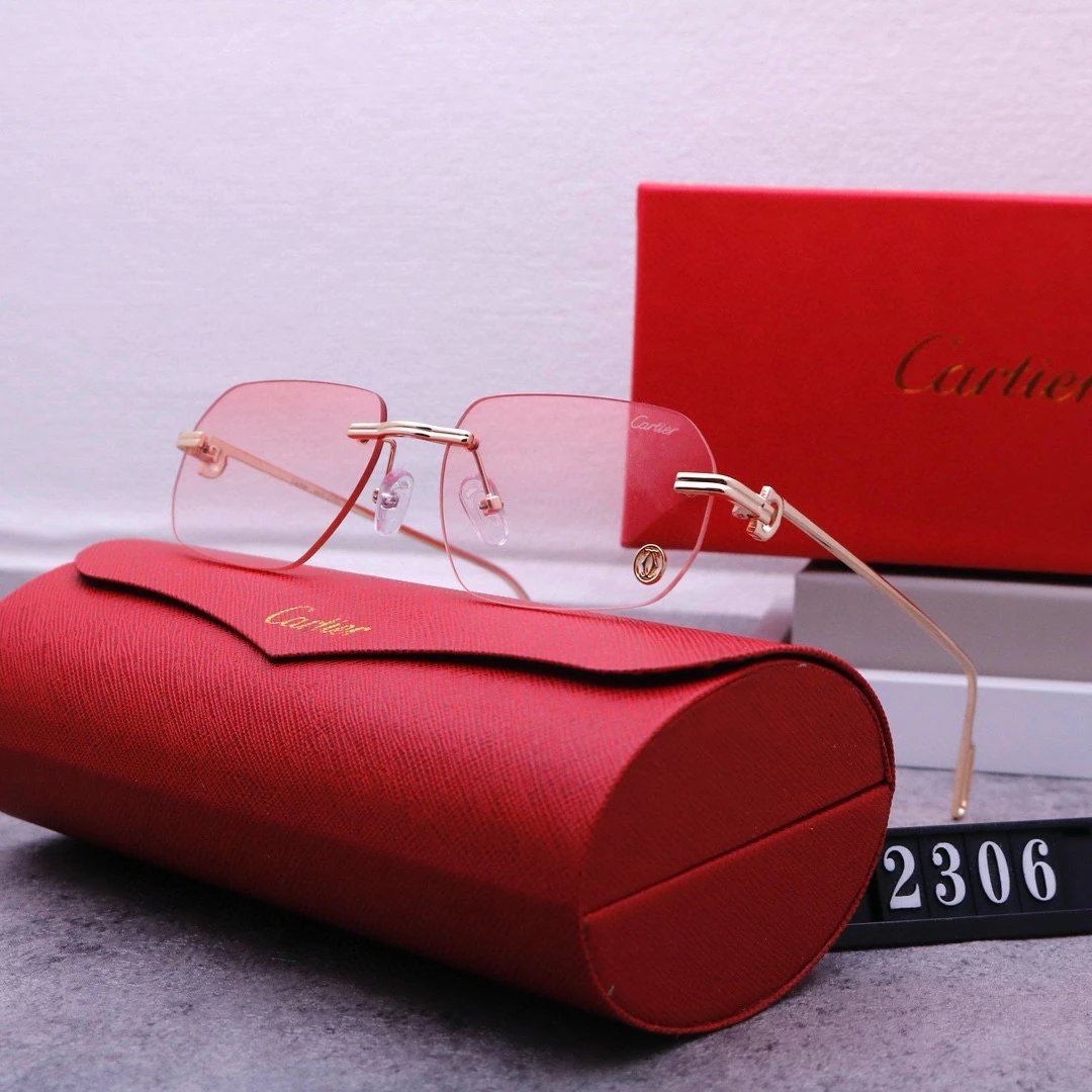 Cartier Santos Rimless Gradient Gray Sunglasses Eyewear - 6