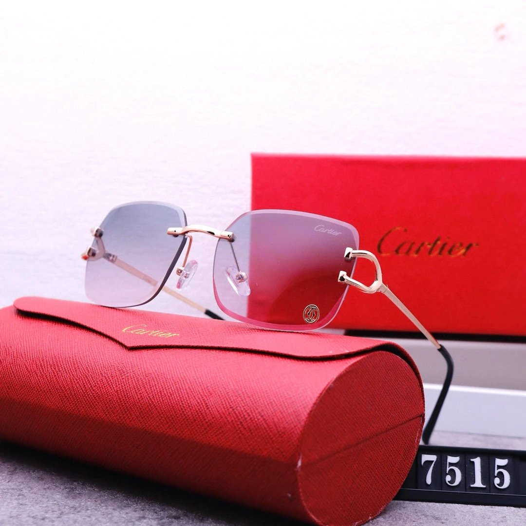 Cartier Santos de Cartier Sunglasses Black Gold Frame - 9