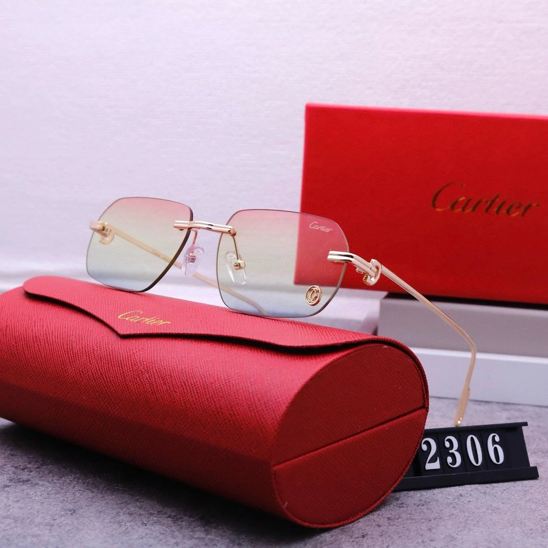 Cartier Santos Rimless Gradient Gray Sunglasses Eyewear - 7