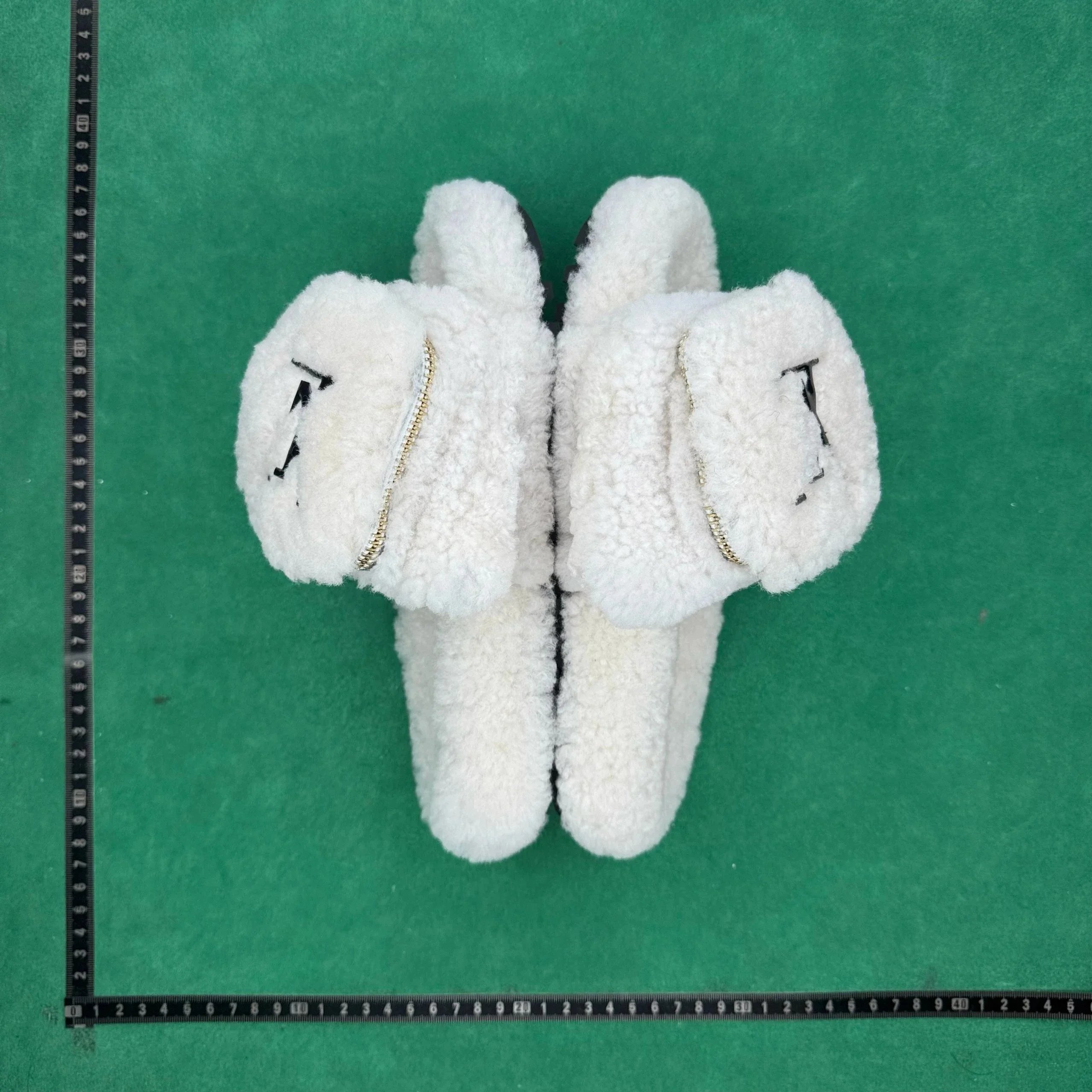 UGG Slippers Brown Faux Shearling with Monogram Logo Slippers - 9