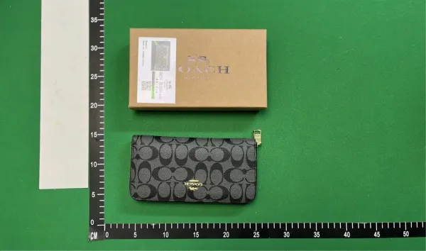Coach Signature C Pattern Black Long Wallet - 1