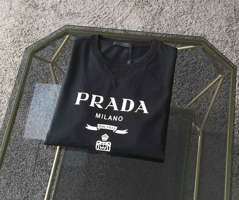 Prada Logo-print short-sleeve T-shirts in two distinct designs image 9