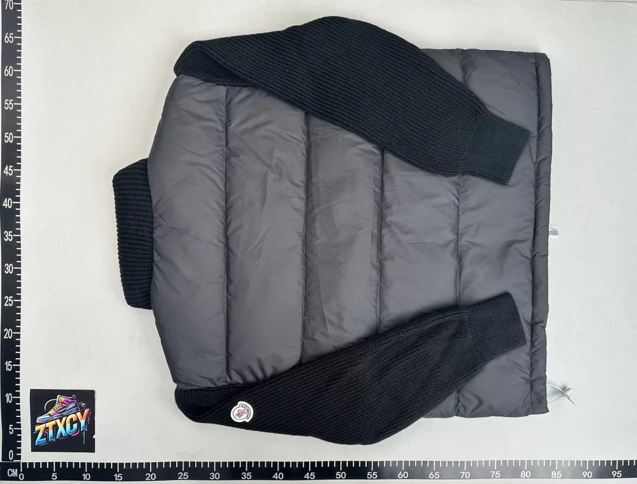 Moncler Genius Down Vest with Knit Sleeves Gray Outerwear - 13