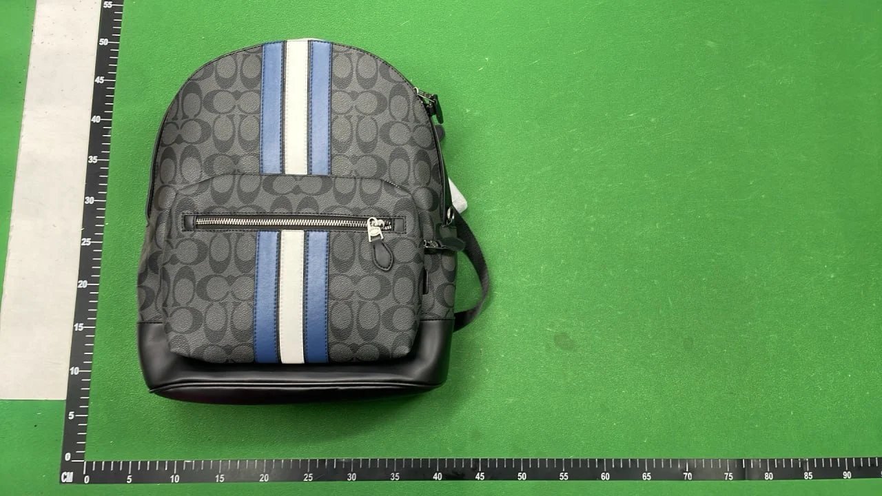 Coach Signature Print Navy Blue Dual-Tone Backpack Casual Backpack - 7