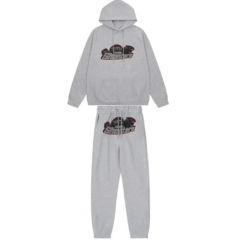 Trapstar "Black Panther" Gothic Lettering Ash Grey Hoodie & Joggers Set