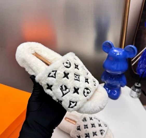 Louis Vuitton Slippers Faux Fur Monogram Slide product detail image 4