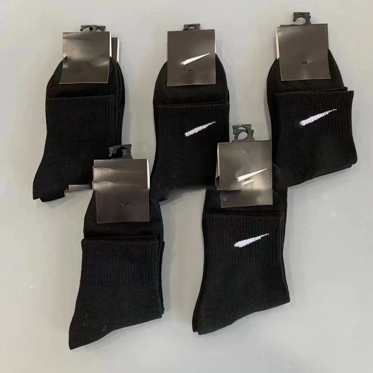 Mid-Calf Socks Black - 10 Pairs