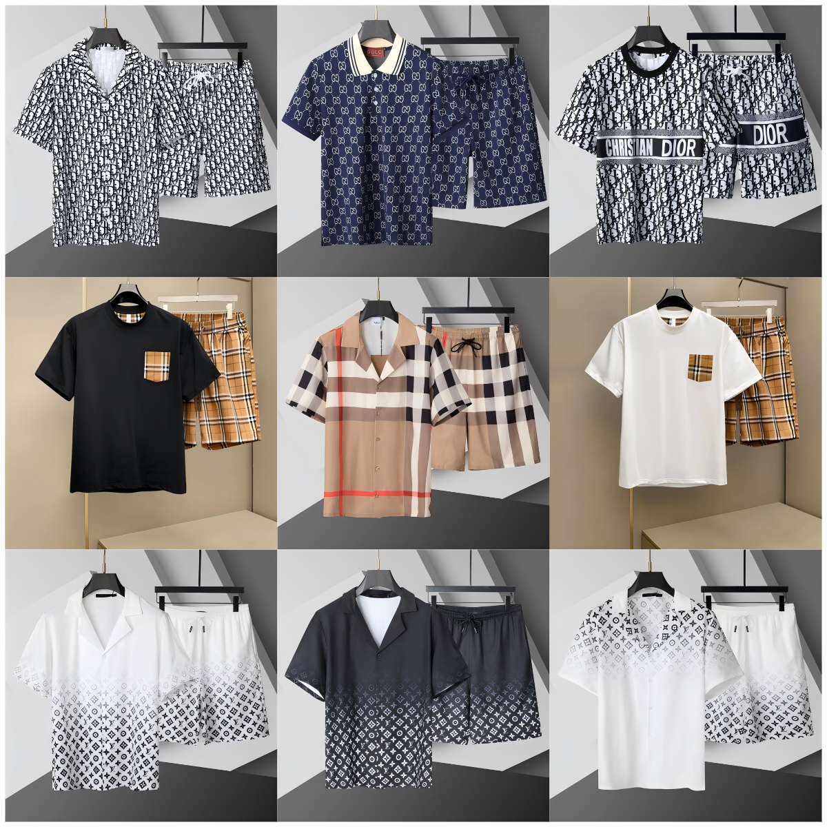 Dior Oblique / Gucci GG Supreme / Burberry Check / LV Monogram Pajama Sets