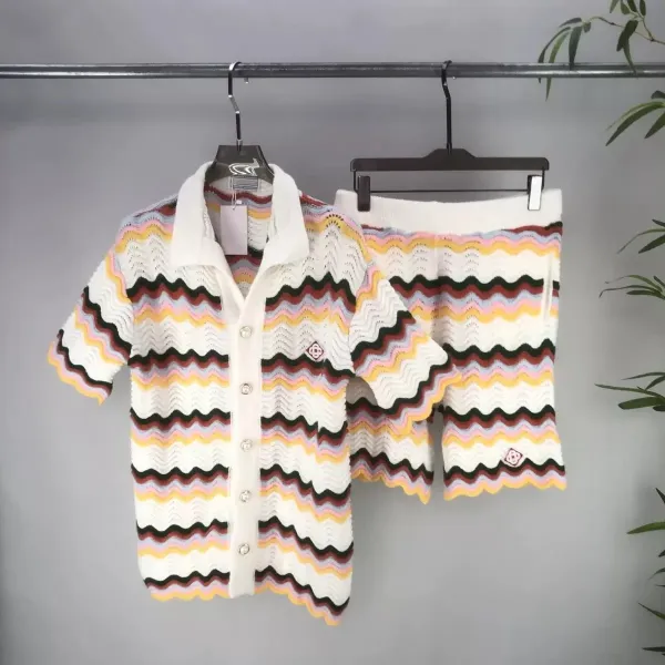 Off-White Zigzag Knit Polo Orange Yellow White - 13
