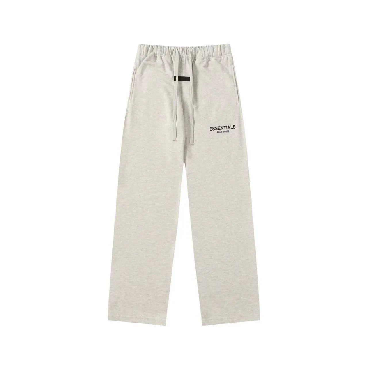 White grey straight leg pants