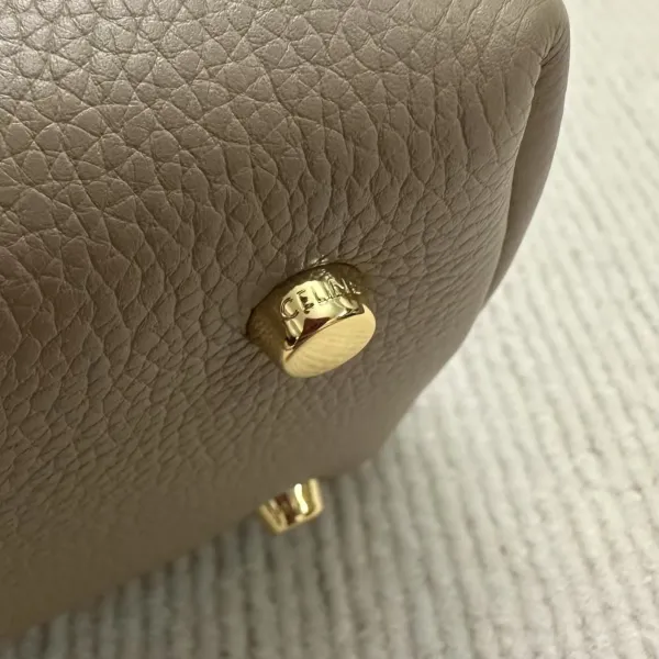 Celine Triomphe Mini Beige Leather Handbag - 3