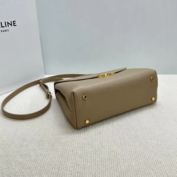 Celine Triomphe Mini Beige Leather Handbag - 5