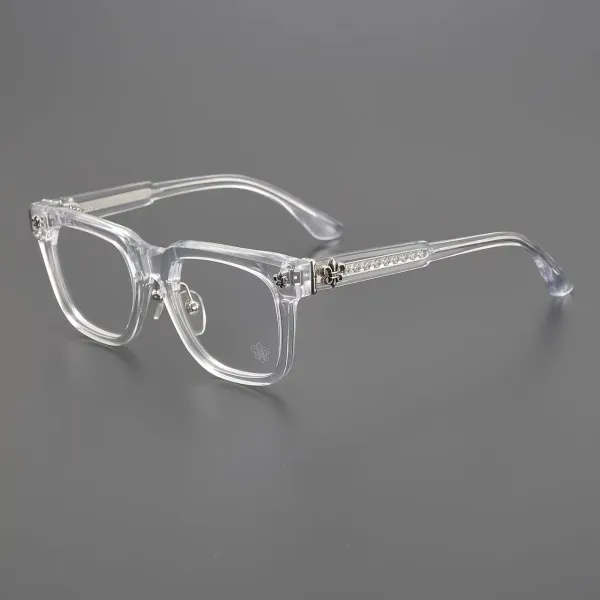 Chrome Hearts Clear Acetate Optical Glasses with Fleur-de-Lis Detail - 1