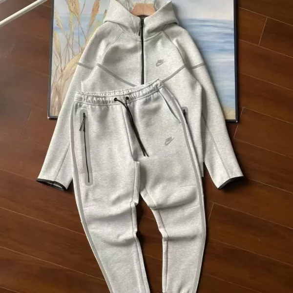 Nike Tech Fleece Half-Zip Hoodie and Joggers Set Gray - 1