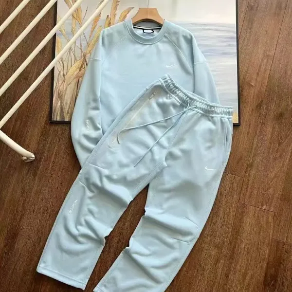 Nike Tech Fleece Set Light Blue Sweatpants and Crewneck - 1