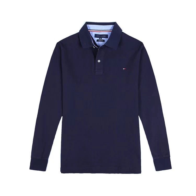 Tommy Hilfiger Tommy Hilfiger Navy Blue Long Sleeve Polo Shirt Navy