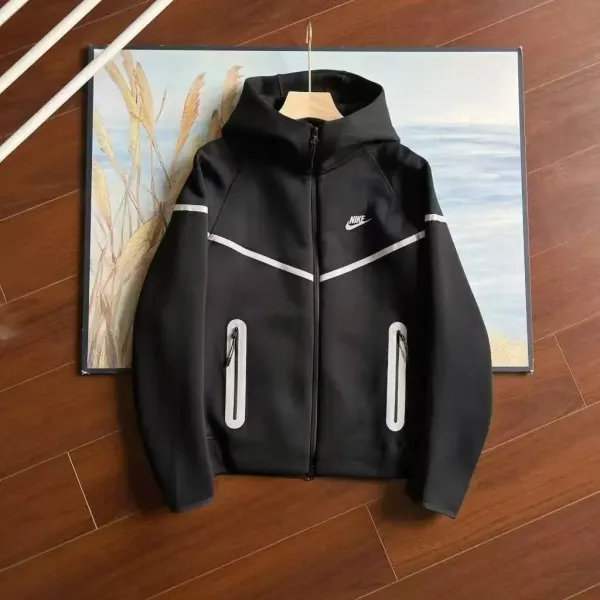 Nike Tech Fleece Windrunner Black Hooded Jacket - 1