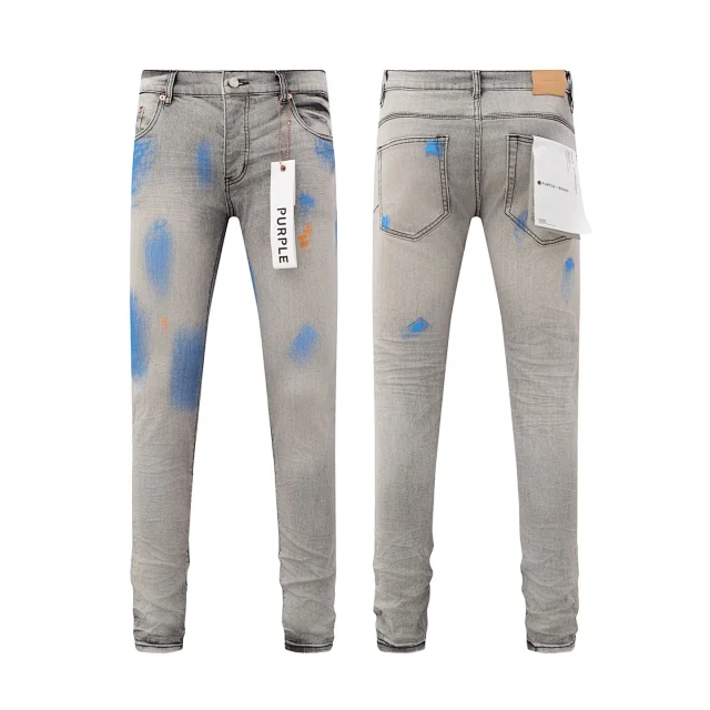 Purple Brand Jeans Distressed paint-splatter skinny product detail image 4