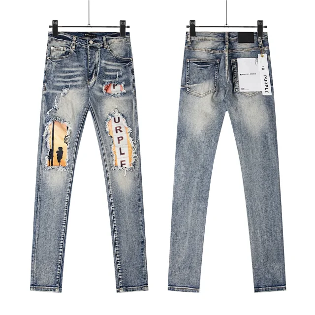 Purple Brand Jeans Distressed paint-splatter skinny product detail image 20