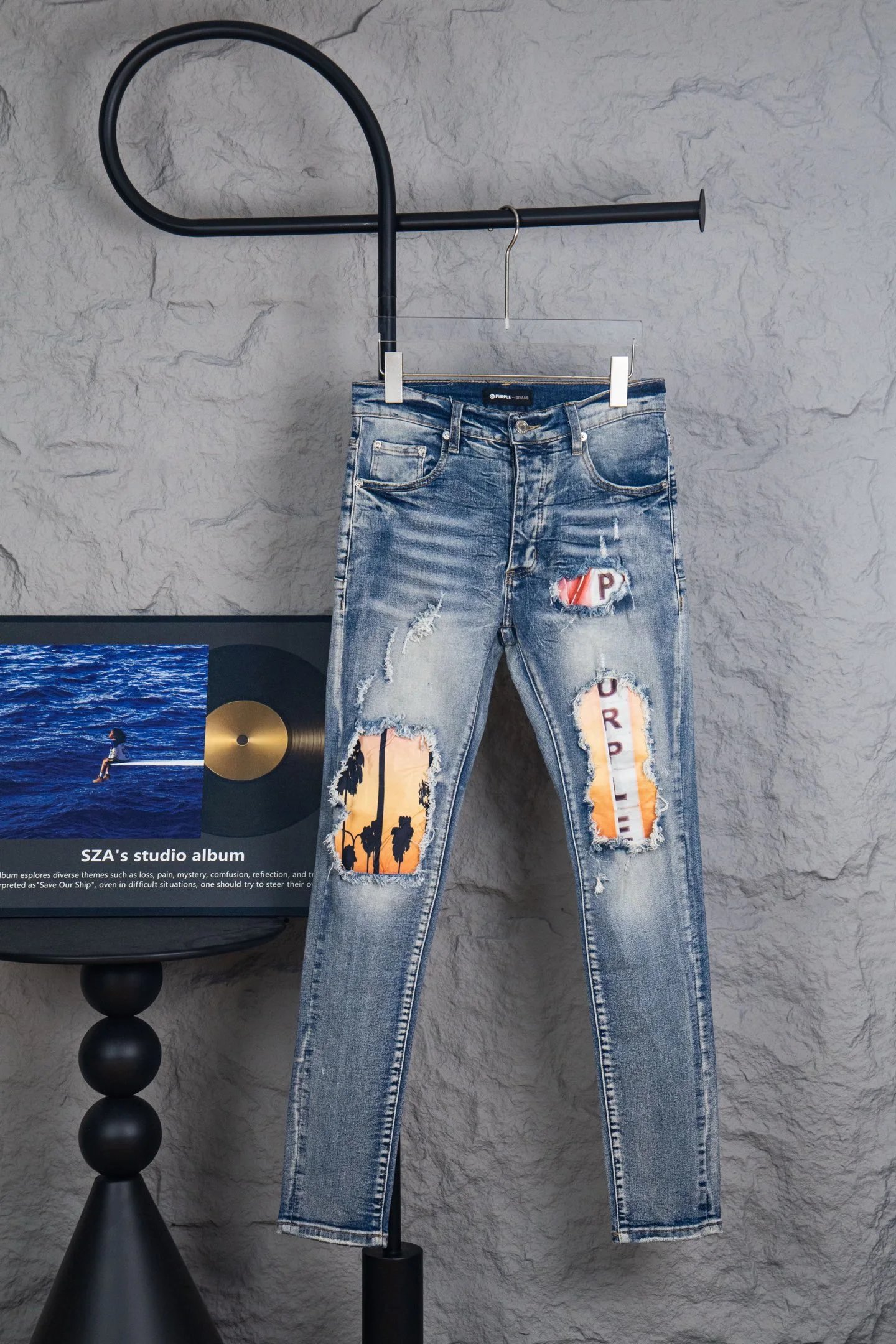 Purple Brand Jeans Distressed paint-splatter skinny image 4