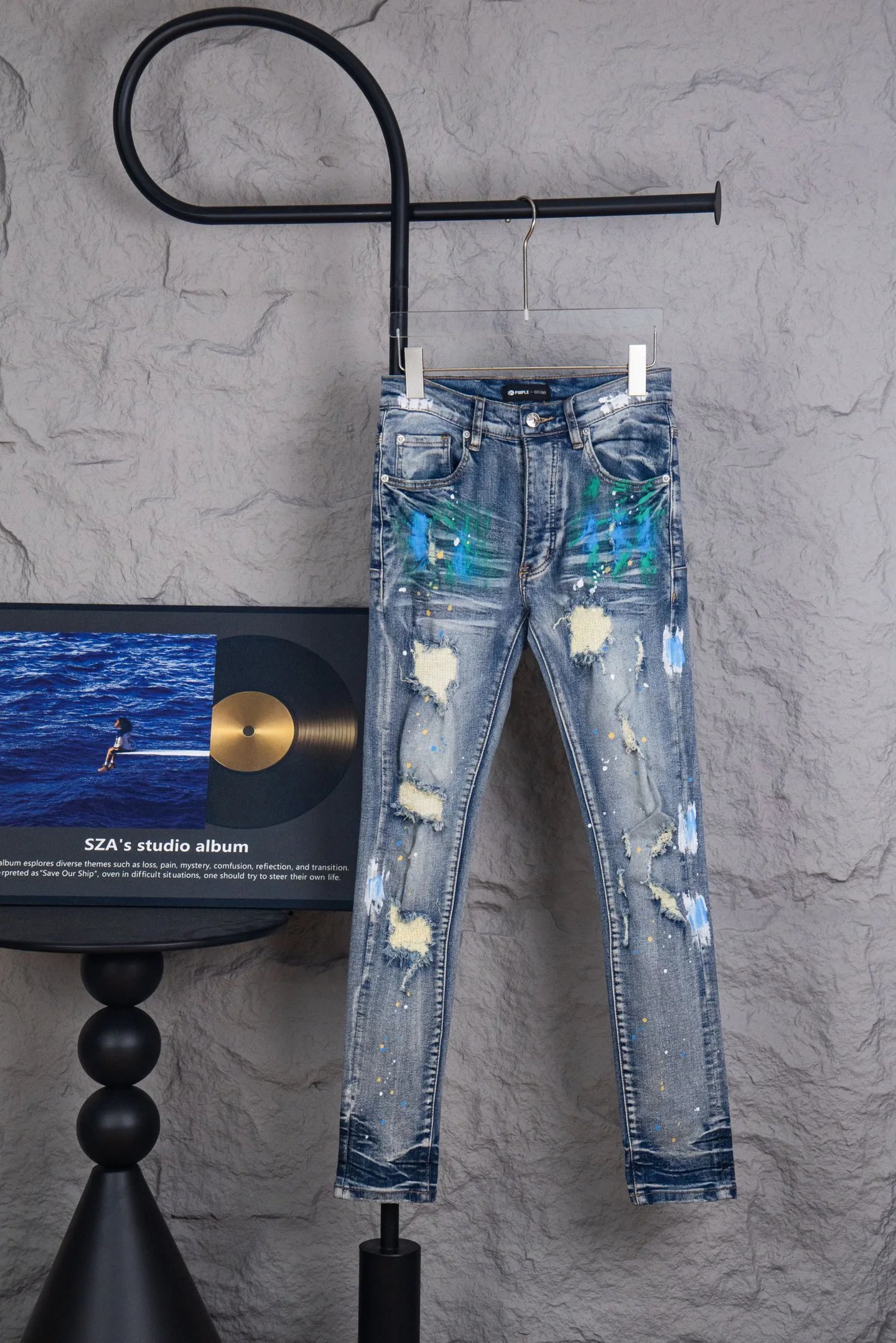 Purple Brand Jeans Distressed paint-splatter skinny image 3
