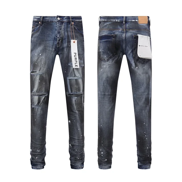 Purple Brand Jeans Distressed paint-splatter skinny product detail image 3