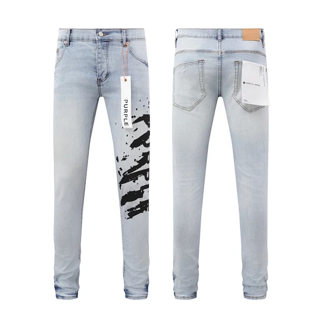 Purple Brand Jeans Distressed paint-splatter skinny product detail image 1