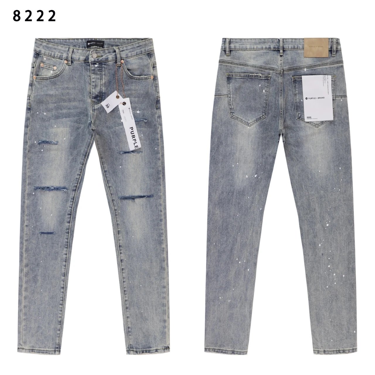 Purple Brand Jeans Distressed paint-splatter skinny image 8