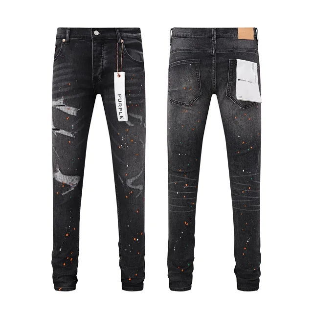 Purple Brand Jeans Distressed paint-splatter skinny product detail image 7